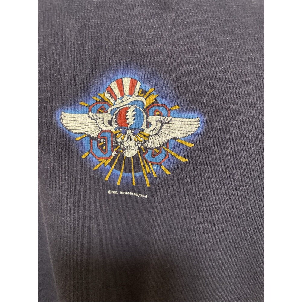Vintage 1982 Grateful Dead Rick/Griffin Blue Single Stitch Polo Shirt Size L